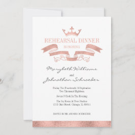 Classic Rose Gold Wappen Probe Dinner Card Einladung
