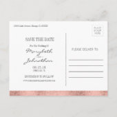 Classic Rose Gold Wappen Save the Date Postkarte (Rückseite)
