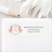 Classic Rose Gold Wappen Wedding Address Label (Insitu)