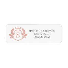 Classic Rose Gold Wappen Wedding Address Label