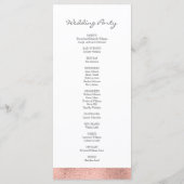 Classic Rose Gold Wappen Wedding Program Programm (Rückseite)