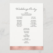 Classic Rose Gold Wappen Wedding Program Programm (Rückseite)
