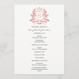 Classic Rose Gold Wappen Wedding Program Programm