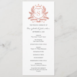 Classic Rose Gold Wappen Wedding Program Programm