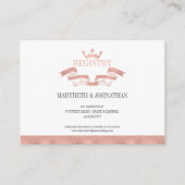 Classic Rose Gold Wappen Wedding Registry Card Begleitkarte (Vorderseite)