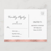 Classic Rose Gold Wappen Wedding RSVP Postcard Einladungspostkarte (Rückseite)