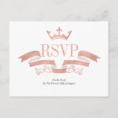 Classic Rose Gold Wappen Wedding RSVP Postcard Einladungspostkarte (Vorderseite)
