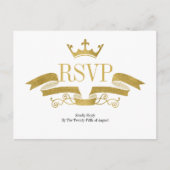 Classic Rose Gold Wappen Wedding RSVP Postcard Einladungspostkarte (Vorderseite)