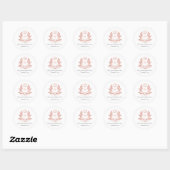 Classic Rose Gold Wappen Wedding Sticker (Blatt)