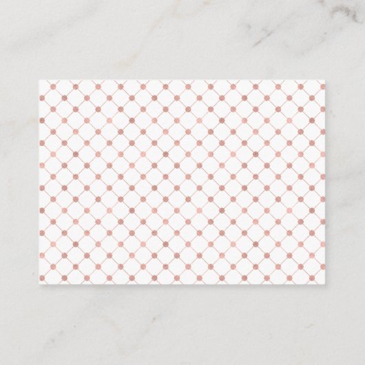 Classic Rose Gold Wappen Wedding Website Card Begleitkarte (Rückseite)