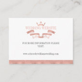Classic Rose Gold Wappen Wedding Website Card Begleitkarte (Vorderseite)