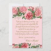 Classic Rose Grüne Hochzeit Dankeschön Karte (Rückseite)