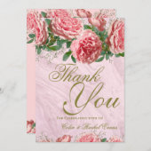 Classic Rose Grüne Hochzeit Dankeschön Karte (Vorne/Hinten)