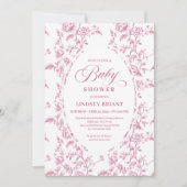 Classic Rose Pattern Floral Baby Shower Invitation Einladung (Vorderseite)