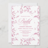 Classic Rose Pattern Floral Bridal Shower Invites Einladung (Vorderseite)