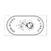 Classic Rose Wooden Ex Libris Art Stamp Gummistempel (Prägung)