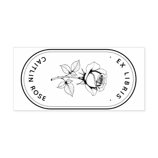 Classic Rose Wooden Ex Libris Art Stamp Gummistempel (Prägung)