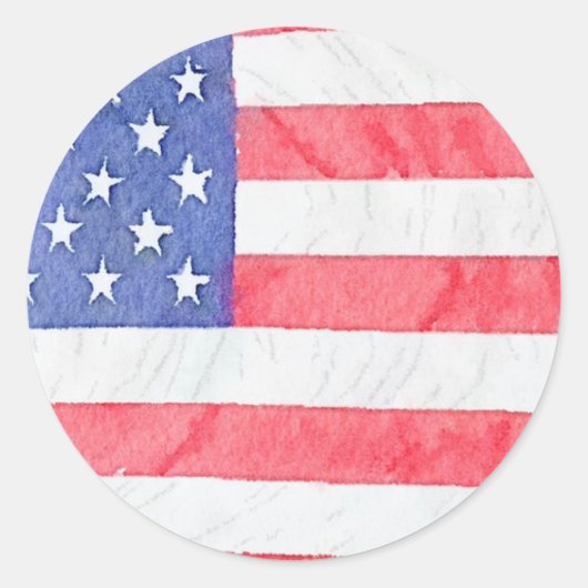 Classic Round American Flag Sticker (Vorderseite)