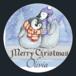 Classic Round Christmas Sticker<br><div class="desc">Classic Round Christmas Sticker</div>