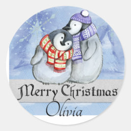 Classic Round Christmas Sticker