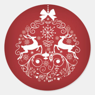 Classic Round Christmas Sticker