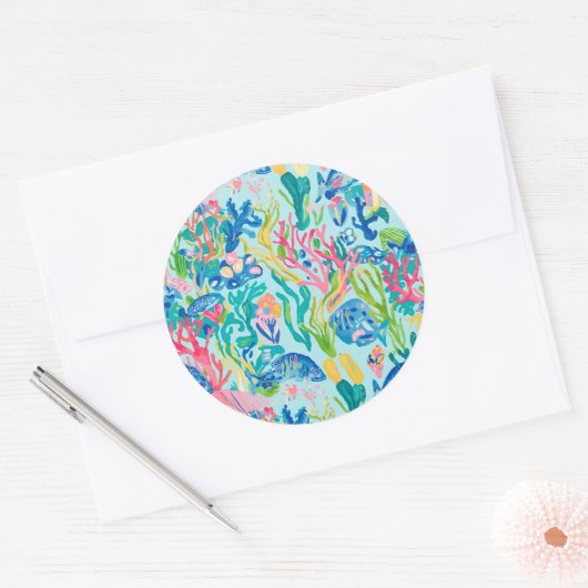 Classic round sticker in stylish graphic (Umschlag)