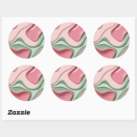 Classic round sticker in stylish graphic (Blatt)