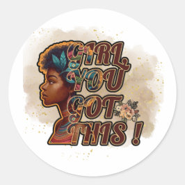Classic Round Stickers - Girl, du Got das!