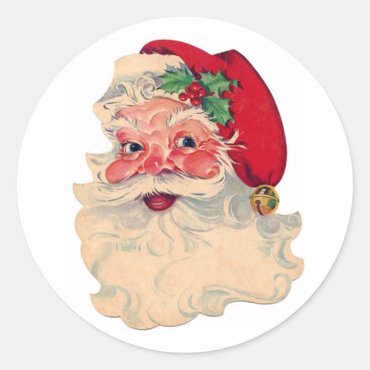 CLASSIC ROUND STICKERS RETRO Santa Claus (Vorderseite)
