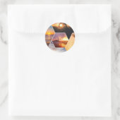 Classic Round Stickers Sun Set, Naturvorstellungsk (Tasche)