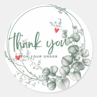 Classic Round Stickers, vielen Dank für die Bestel Runder Aufkleber