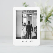 Classic Rounded Formal Wedding Photo Dankeskarte (Stehend Vorderseite)