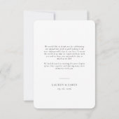 Classic Rounded Formal Wedding Photo Dankeskarte (Rückseite)