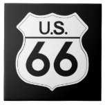 Classic Route 66 Large Kitchen Tile Fliese<br><div class="desc">Ein Vektor (für die höchste Druckqualität),  eine grafische Nachbildung des ursprünglichen Straßenzeichens Classic Route 66.</div>