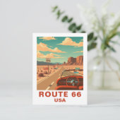 Classic Route 66 Road Trip Vintag Postkarte (Stehend Vorderseite)