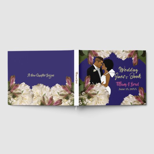 Classic Royal Blue American Wedding Gästebuch (Voll)