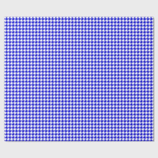 Classic Royal Blue and White Houndstooth Pattern Geschenkpapier (Flach)
