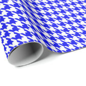 Classic Royal Blue and White Houndstooth Pattern  Geschenkpapier (Rolleneckpunkt)