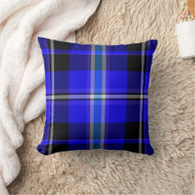 Classic Royal Blue Black Kariert Decorative Pillow