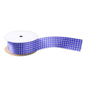 Classic Royal Blue Gingham Pattern Satinband (Spule)