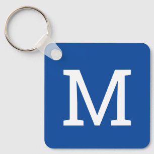 Classic Royal Blue Monogram Personalisierter Schlü Schlüsselanhänger