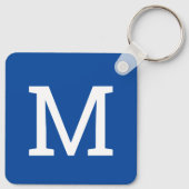 Classic Royal Blue Monogram Personalisierter Schlü Schlüsselanhänger (Rückseite)