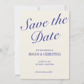 Classic Royal Blue Save the Date Card (Vorderseite)