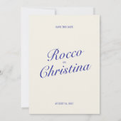 Classic Royal Blue Save the Date Card (Rückseite)
