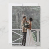 Classic Rustic Black White Floral Wedding  Einladung (Rückseite)