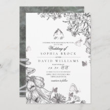 Classic Rustic Black White Floral Wedding