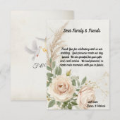 Classic Rustic Boho Rose Hochzeit Dankeskarte (Vorne/Hinten)