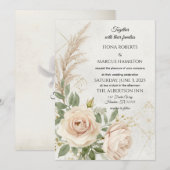Classic Rustic Boho Rose Hochzeit Einladung (Vorne/Hinten)