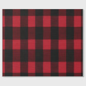 Classic Rustic Red Black Crimson Plaid Pattern Geschenkpapier (Flach)