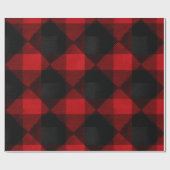 Classic Rustic Red Black Crimson Plaid Pattern Geschenkpapier (Flach)